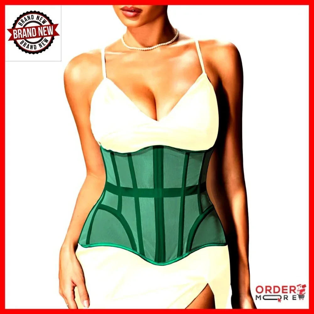 Mesh Underbust Corset 20-Bone Lightweight Hourglass Shapewear for Dresses
